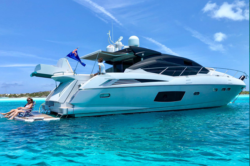 64' Sunseeker Predator Yacht Aruba yacht charters  luxury boat rentals